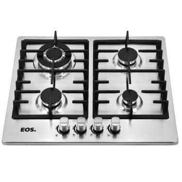 Imagem de Cooktop a Gás EOS 4 Bocas ECG04 Inox Bivolt, Bivolt