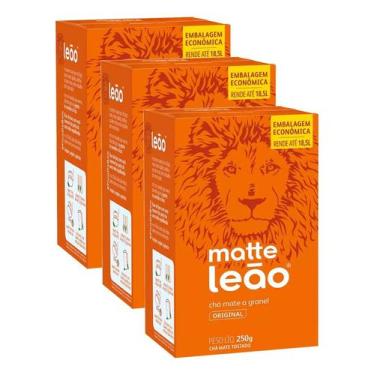 Imagem de Chá Matte Leão Mate Original Em Ervas 250g Kit 3, Bebida Quente Fria S