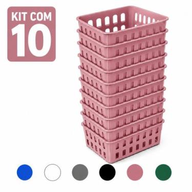 Imagem de Cesto Decorativo Caixa Organizadora Mini Cozinha Kit Com 10 - Ateliê C