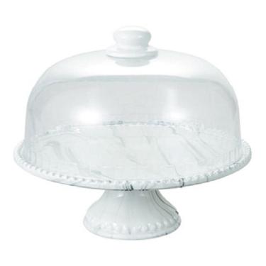 Imagem de Porta Bolo Hauskraft Em Porcelana Marmore Com Cupula 27,5cm