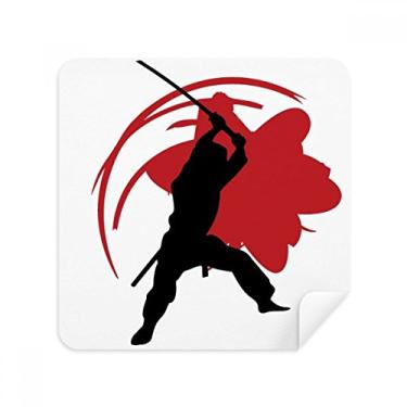 Imagem de Japan Bushido Sakura Outline Pano de limpeza de tela para óculos Ásia Tecido de camurça Pacote com 2