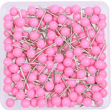 Imagem de Tacas de mapa AnMiao Star de 1/8 polegadas, pinos de empurrar, cabeça redonda de plástico, ponta de aço, 100 unidades, cores rosa