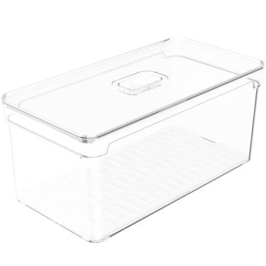 Imagem de Organizador De Geladeira Porta Frutas Legumes Vegetais 5L Com Respiradouro Clear Fresh OU
