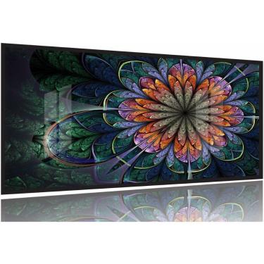 Imagem de Quadros Decorativos Flor Surrealista Sala Quarto 130x60 Moldura Preta 2x2