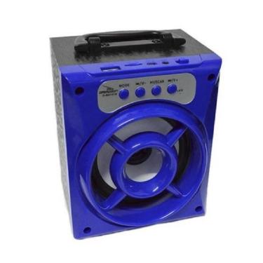 Imagem de Caixa de Som Bluetooth Portátil com Rádio Fm Usb Tf Aero Azul
