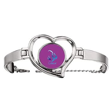 Imagem de N/A N/A Bracelete com ícone de design de câncer Art Deco fashion joia coração pulseira de arame, medium, metal