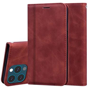 Imagem de YINGDAFENG Capa para iPhone 13/13 Pro/13 Pro Max, Flip Folio Carteira Capa Slim Premium Couro PU Slots para Cartão de Crédito Suporte Suporte Fecho Magnético TPU Capa Para-Choque, Marrom, 13 15,5 cm