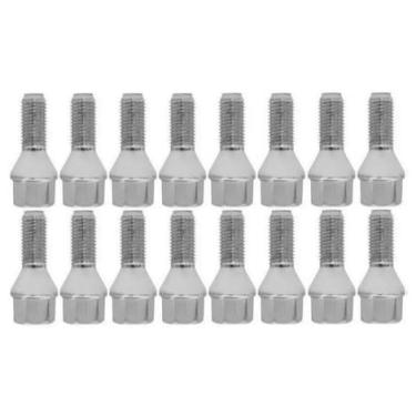 Imagem de Jogo Parafuso Roda Cromado Chave 17mm 16 Peças Peugeot 206