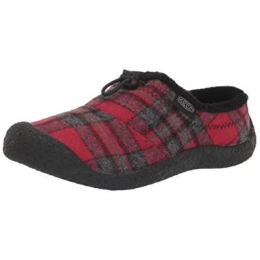Imagem de KEEN Howser 3 chinelos femininos, Xadrez vermelho/cinza aço, 7
