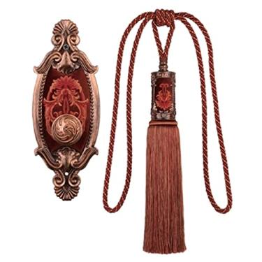 Imagem de peças/conjunto de acessórios de cortina 2 prendedores de cortina com 2 ganchos borlas de cortina ataduras de cortina, 01