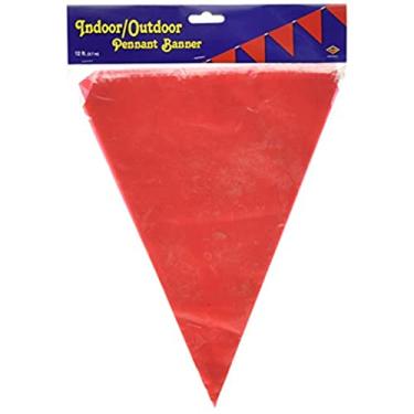 Imagem de Beistle Banner vermelho de plástico para todos os climas para festas de formatura, decorações penduradas, 28 x 12 cm