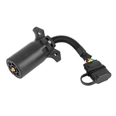 Imagem de X AUTOHAUX Lâmina redonda de 7 vias para 4 pinos RV plana bobina conector de fiação adaptador de fiação