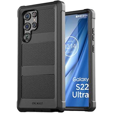 Imagem de Encased Falcon projetada para Samsung Galaxy S22 Ultra, capa protetora de corpo inteiro (preto)