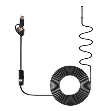 Imagem de ZEYUAN Endoscópio industrial 3 em 1 Câmera de inspeção de boroscópio embutida 6 LEDs IP67 à prova d'água USB tipo C de substituição de endoscópio para smartphones/PC Android