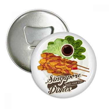 Imagem de Tradicional Singapura Satay Abridor de Garrafas Imã de Geladeira Emblema Multifuncional