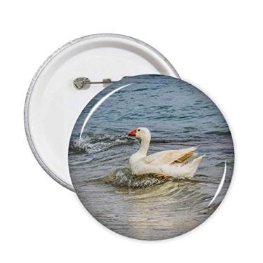 Imagem de Emblema de botão para decoração de 5 peças com imagem de natureza e ganso, Ocean Water Goose Science