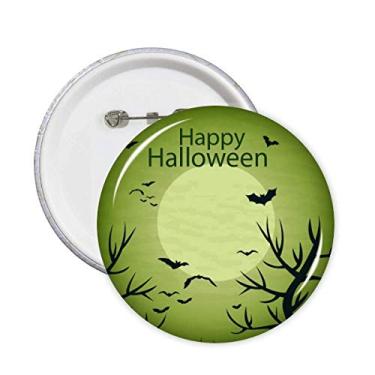Imagem de Broche de Halloween com árvore verde Happy Ghost Fear Halloween Emblema de decoração 5 peças