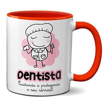 Imagem de Caneca Dentista Cuidando E Protegendo O Seu Lindo Sorriso! (Vermelha)