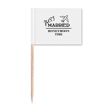 Imagem de Marcador de palito de dente de aeronaves casamento lua de mel Topper Decoração de festa