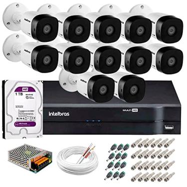 Imagem de Kit 12 Câmeras de Segurança HD 720p VHD 3130 B G4 + DVR Intelbras Multi HD + Acessórios
