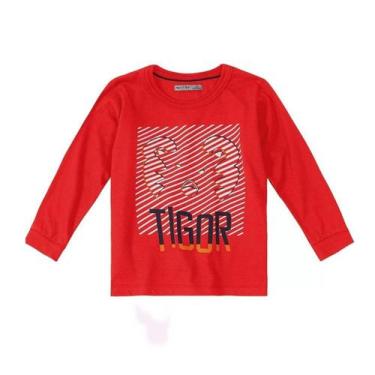 Imagem de Tigor Camiseta Estampada Manga Longa Vermelho