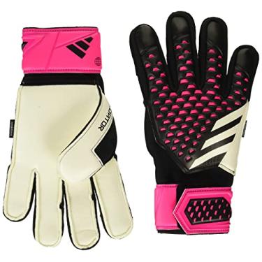Imagem de adidas Luvas de goleiro unissex para adultos, predador, preto, branco, rosa choque 43