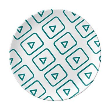 Imagem de Placa decorativa de porcelana para salver com estampa de selo de vídeo