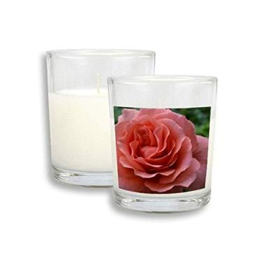 Imagem de Cera de incenso perfumada de vidro com folhas verdes rosas Art Deco, presente moderno