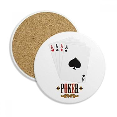 Imagem de Caneca de porta-copos com estampa de coração Spade Diamond Club A para proteção de mesa, pedra absorvente