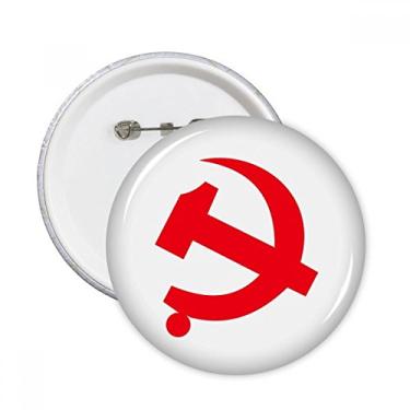 Imagem de Emblema comunista chinês símbolo vermelho pinos redondos distintivo decoração roupas 5 peças presente