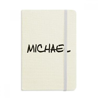Imagem de Caderno de anotações especiais com nome inglês MICHAEL oficial de tecido capa dura para diário clássico