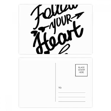 Imagem de Follow Your Heart Conjunto de cartões postais de aniversário para enviar cartões de agradecimento