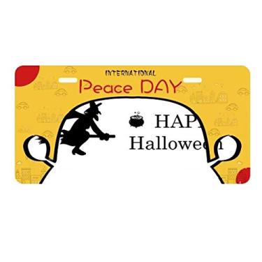 Imagem de DIYthinker Placa de carro Happy Ghost Fear Halloween da Wizard para decoração de carro, dia da paz