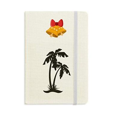 Imagem de Caderno de anotações de praia preto com coqueiro