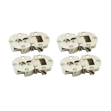 Imagem de LIKERAINY dobradiça oculta com aba ajustável 3D de 90 graus 35 mm para portão de móveis, armário, porta dobrável, suporte de móveis banhado a níquel, acessórios para armário, guarda-roupas, pacote com 4