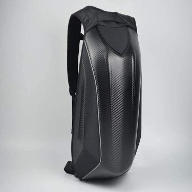 Imagem de JWCN Mochila de motocicleta rígida mochila mochila de motocicleta rígida de fibra de carbono para corrida à prova d'água