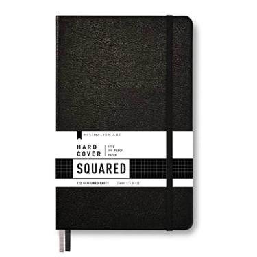 Imagem de Minimalism Art Classic Notebook Journal, Size: 13cm X 21cm , A5, Black, Squared Grid Page, 240 Pages, Hard Cover/Fine PU Leather, Inner Pocket, Quality Paper - 80gsm Designed in San Francisco