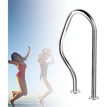 Imagem de Corrimão de segurança para piscina Corrimão de segurança para piscina, corrimão de piscina seguro antiderrapante em aço inoxidável 304, trilhos de 3 dobras