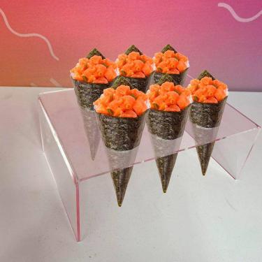 Imagem de Suporte Temaki Casquinha De Sorvete Pizza Cone Batata Doces 6 Furos Em Acrílico