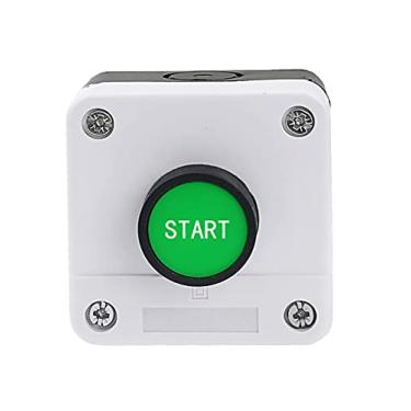 Imagem de MGTCAR Interruptor de botão de 22 mm tanque de água de controle branco NO/NC Iniciar caixa de controle de inicialização industrial 68 * 68 mm (cor: verde sem partida)