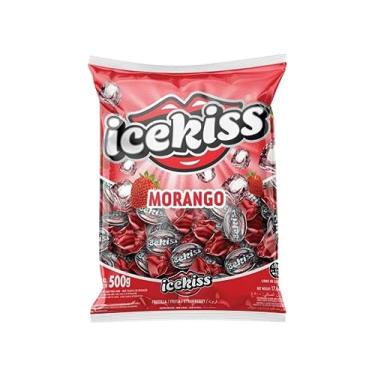 Imagem de Bala Dura Icekiss Morango 500g
