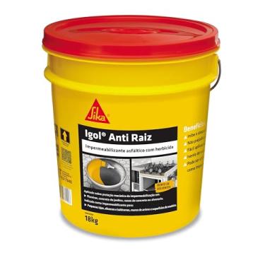 Imagem de Sika - Impermeabilizante asfáltico - Igol Anti Raiz Preto - Diversas superfícies - Versátil - Balde 18L