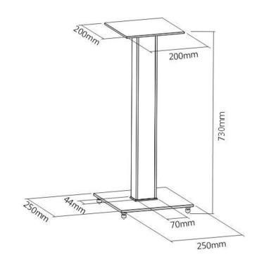 Imagem de Pedestal Para Caixas Acústicas Bookshelf Bs03l Preto Central Suportes