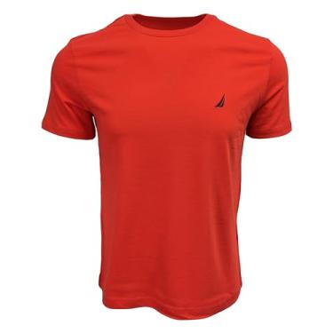 Imagem de Nautica Camiseta masculina de manga curta e gola redonda, Nascer do sol, vermelho, P