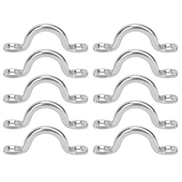 Imagem de Vbestlife Puxador de barco, 10 peças caiaque canoa de aço inoxidável caiaque alça fivelas acessórios de caiaque (4 mm)