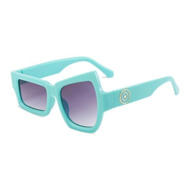 Imagem de Óculos de sol assimétricos femininos vintage óculos de sol para homens anti-reflexo proteção UV tons, C3 verde, tamanho único