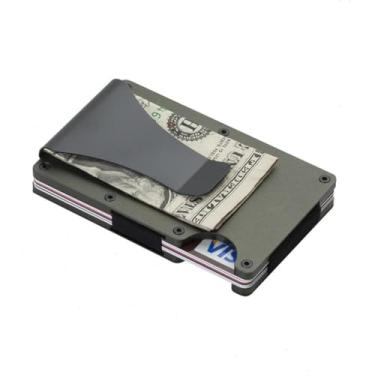 Imagem de Carteira de metal para homens, carteira de grande capacidade para cartão de crédito Carteira de metal para dinheiro, carteira fina minimalista para homens, com proteção RFID, clipe de dinheiro