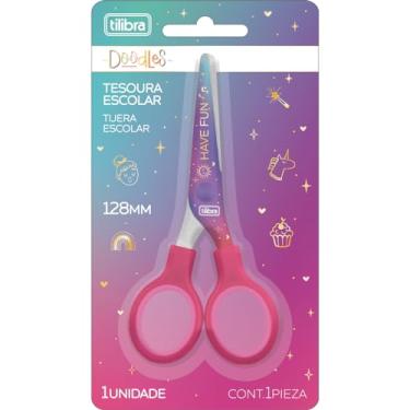 Imagem de Tilibra - Tesoura Escolar 128mm Doodles, blister