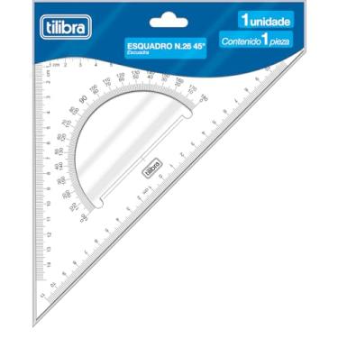 Imagem de Tilibra - Esquadro Escolar Isósceles N.26 45° Académie, Transparente