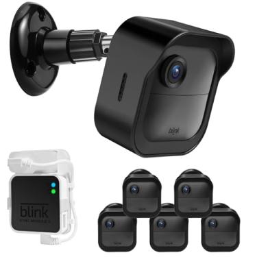Imagem de Blink, suportes de parede para câmera externa, pacote com 5 unidades de proteção à prova de intempéries e suporte ajustável de 360 graus com módulo Blink Sync 2 suportes (câmera piscar não incluída)